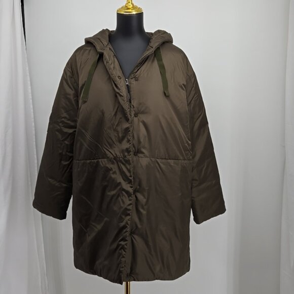 ASPESI Forest Hooded Padded Design Lightweight Construction Coat Size Medium - Picture 5 of 16